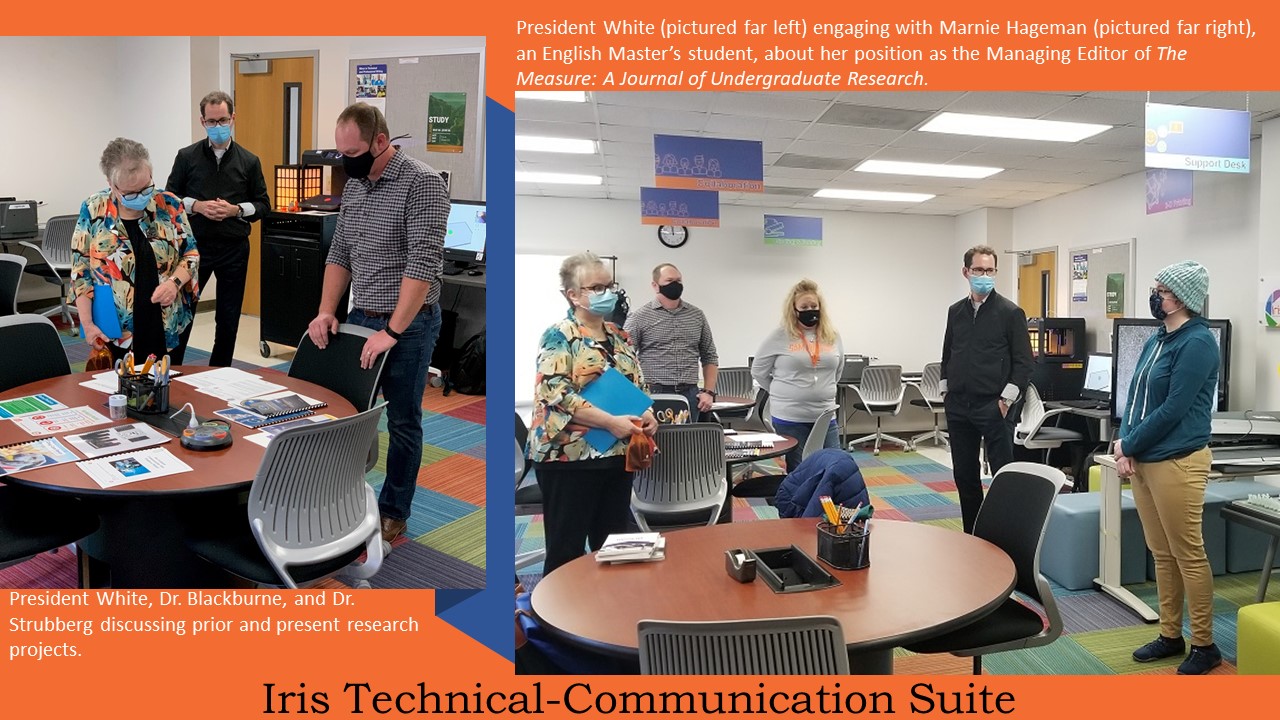 President White visits Iris Technical Communication Suite